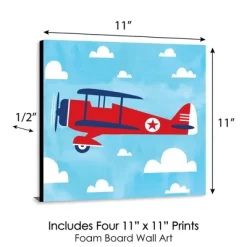 Big Dot Of Happiness Taking Flight - Airplane - Vintage Plane Kids Home Decor - 11 X 11 Inches Nursery Wall Art - Set Of 4 Prints For Baby's Room -Baby World Shop GUEST 023d677c b64d 4e74 896c a229428d042b
