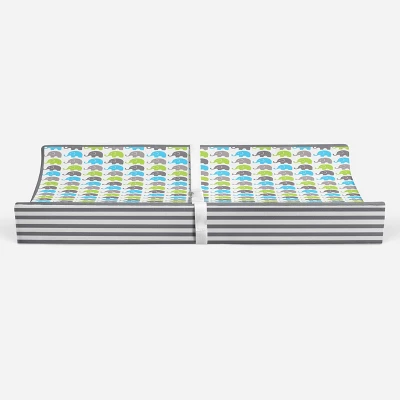 Bacati - Elephants Aqua/Lime/Gray Mini Elephants Changing Pad Cover 7 Bacati - Elephants Aqua/Lime/Gray Mini Elephants Changing Pad Cover - Image 5