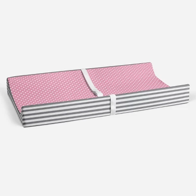 Bacati - Elephants Pink/Gray Pink Pin Dots Quilted Top Changing Pad Cover 7 Bacati - Elephants Pink/Gray Pink Pin Dots Quilted Top Changing Pad Cover - Image 5