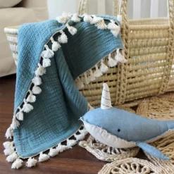 Crane Baby 6-Layer Muslin Baby Blanket With Tassel Edge -Baby World Shop GUEST 07b92856 a90c 4596 9efa 5b41e25d710a