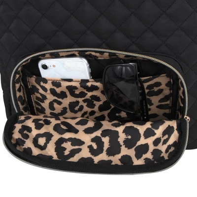 Jessica Simpson Quilted Backpack Diaper Bag With Fanny Pack - Black 9 Jessica Simpson Quilted Backpack Diaper Bag With Fanny Pack - Black - Image 7