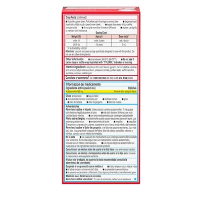 Infants' Tylenol Pain & Fever Reducer Liquid - Acetaminophen - Dye-Free Cherry - 2 Fl Oz 4 Infants' Tylenol Pain & Fever Reducer Liquid - Acetaminophen - Dye-Free Cherry - 2 Fl Oz - Image 2