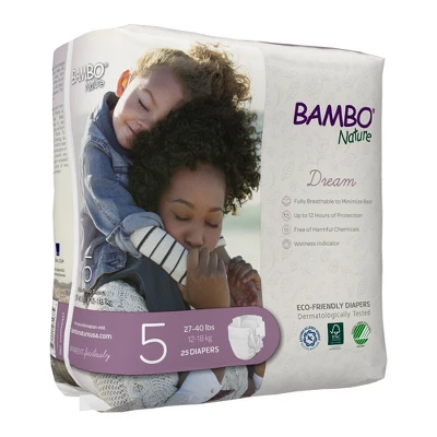 Bambo Nature Baby Diapers, Heavy Absorbency, Eco-Friendly, Size 5, 25 Count, 12 Packs, 300 Total 4 Bambo Nature Baby Diapers, Heavy Absorbency, Eco-Friendly, Size 5, 25 Count, 12 Packs, 300 Total - Image 2