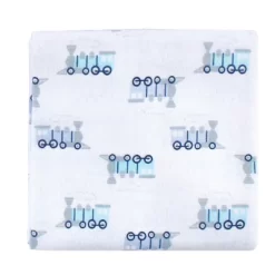 Luvable Friends Baby Boy Cotton Flannel Receiving Blankets, Train 7-Pack, One Size