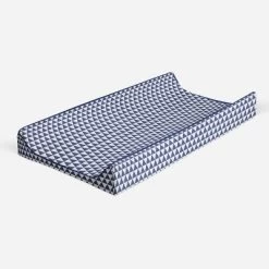 Bacati - Navy Triangles Quilted Muslin Changing Pad Cover -Baby World Shop GUEST 0a1491de 034a 43bc 9e34 7c2de65304d4