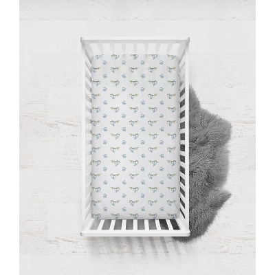 Bacati - Happy Monkeys Blue Muslin 100 Percent Cotton Universal Baby US Standard Crib Or Toddler Bed Fitted Sheet 4 Bacati - Happy Monkeys Blue Muslin 100 Percent Cotton Universal Baby US Standard Crib Or Toddler Bed Fitted Sheet - Image 2