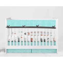 Bacati - Jungle Safari Aqua Orange Gray 10 Pc Crib Bedding Set With Long Rail Guard Cover -Baby World Shop GUEST 0c4119b6 0ed1 42c1 b2ab f0be5de44942