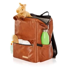 Hannah & Sophia Soho Large Traverse Baby Diaper Bag Backpack In Cognac, Water Resistant Changing Pad & Mini Mom Tote Included, Brown -Baby World Shop GUEST 0e4178a8 714d 40fe bc96 8804bad8b482