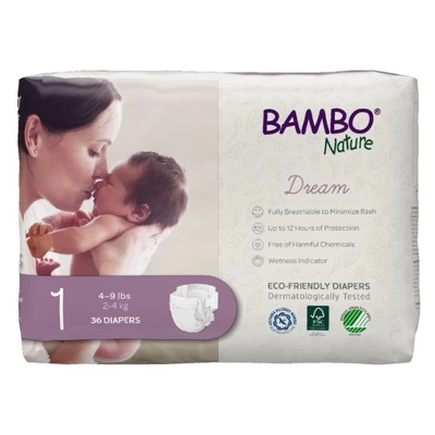 Bambo Nature Dream Disposable Diapers, Eco-Friendly, Size 1 7 Bambo Nature Dream Disposable Diapers, Eco-Friendly, Size 1 - Image 5