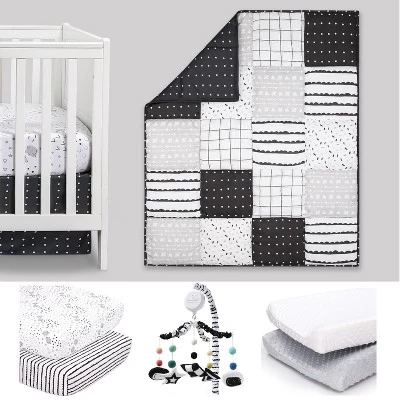The Peanutshell Preston Black & White Crib Bedding Set, 4pc To 12 Pc 10 The Peanutshell Preston Black & White Crib Bedding Set, 4pc To 12 Pc - Image 8