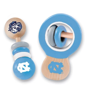 Baby Fanatic Wood Rattle 2 Pack - NCAA UNC Tar Heels Baby Toy Set 3 Baby Fanatic Wood Rattle 2 Pack - NCAA UNC Tar Heels Baby Toy Set
