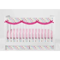 Bacati - Botanical Floral Birds Pink Multicolor 10 Pc Crib Bedding Set With Long Rail Guard Cover -Baby World Shop GUEST 15456c47 0e85 4a61 92b4 12770e98d83c