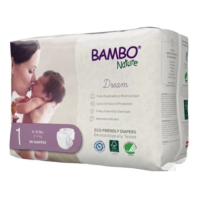 Bambo Nature Dream Disposable Diapers, Eco-Friendly, Size 1 5 Bambo Nature Dream Disposable Diapers, Eco-Friendly, Size 1 - Image 3