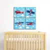 Big Dot Of Happiness Taking Flight - Airplane - Vintage Plane Kids Home Decor - 11 X 11 Inches Nursery Wall Art - Set Of 4 Prints For Baby's Room
