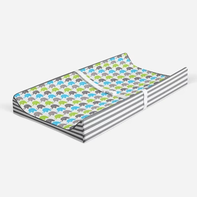 Bacati - Elephants Aqua/Lime/Gray Mini Elephants Changing Pad Cover 3 Bacati - Elephants Aqua/Lime/Gray Mini Elephants Changing Pad Cover