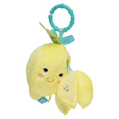 Manhattan Toy Mini-Apple Farm Lemon Baby Travel Toy With Rattle, Squeaker, Crinkle Fabric & Teether Clip-on Attachment 8 Manhattan Toy Mini-Apple Farm Lemon Baby Travel Toy With Rattle, Squeaker, Crinkle Fabric & Teether Clip-on Attachment - Image 6