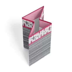 Bacati - Owls Pink/Gray Girls Collapsible Laundry Hamper