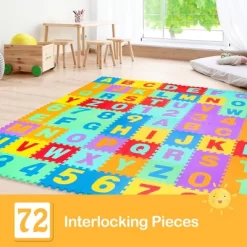 Babyjoy Kids Foam Interlocking Puzzle Play Mat W/Alphabet & Numbers 72-Piece Set -Baby World Shop GUEST 19c8c8e3 15be 4ae2 bf67 00c9f68c57e5