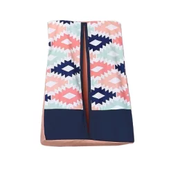 Bacati - Aztec Print Emma Coral Mint Navy 4 Pc Crib Bedding Set With Diaper Caddy -Baby World Shop GUEST 1a2d3a1c 0c54 4795 82f6 41a7eceb42dc