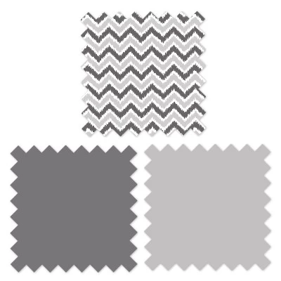Bacati - Ikat Chevron White Grey Neutral 10 Pc Crib Set With Long Rail Guard Cover & 4 Muslin Swaddling Blankets 10 Bacati - Ikat Chevron White Grey Neutral 10 Pc Crib Set With Long Rail Guard Cover & 4 Muslin Swaddling Blankets - Image 8
