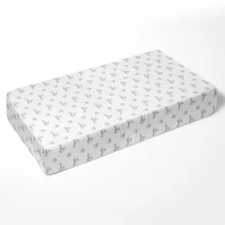 Bacati - Happy Monkeys Blue Muslin 100 Percent Cotton Universal Baby US Standard Crib Or Toddler Bed Fitted Sheet