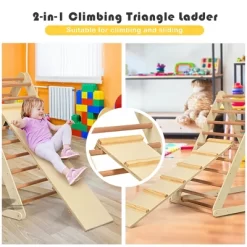 Costway Foldable Wooden Climbing Triangle Indoor Home Climber W/ Ladder For Toddler Baby -Baby World Shop GUEST 21509e75 5073 471d 849e 29e32837eccf