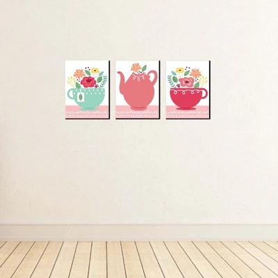 Big Dot Of Happiness Floral Let's Par-Tea - Garden Tea Party Nursery Wall Art And Kids Room Decor - 7.5 X 10 Inches - Set Of 3 Prints 4 Big Dot Of Happiness Floral Let's Par-Tea - Garden Tea Party Nursery Wall Art And Kids Room Decor - 7.5 X 10 Inches - Set Of 3 Prints - Image 2