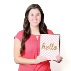 Big Dot Of Happiness Hello Little One - Pink And Gold - Baby Girl Nursery Wall Art & Kids Room Decor - Gift Ideas - 7.5 X 10 Inches - Set Of 3 Prints -Baby World Shop GUEST 2aac7664 be73 4002 bf9b eecaea91f604