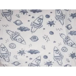 Lila And Jack Baby Blanket Blue Rocket Printed Mink With Natural Sherpa Backing Kids' Throw -Baby World Shop GUEST 2c515f4f a28a 4125 a49b b0cb1761ce0b