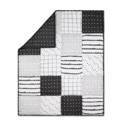 The Peanutshell Preston Baby Crib Bedding Set - Black/White - 3pc