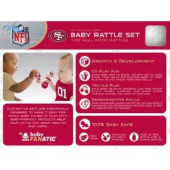 Baby Fanatic Wood Rattle 2 Pack - NFL San Francisco 49ers Baby Toy Set -Baby World Shop GUEST 30cc4058 68d0 43ba 82bb 386ee77accca