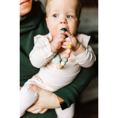 Loulou Lollipop Gem Silicone Pacifier Clip - Rainbow 4 Loulou Lollipop Gem Silicone Pacifier Clip - Rainbow - Image 2