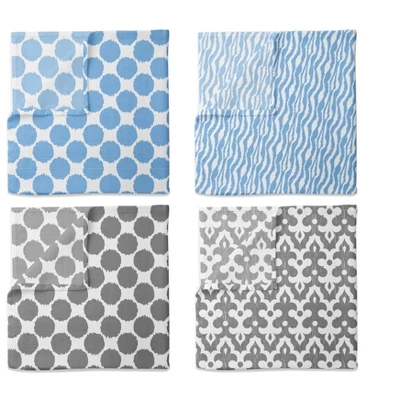 Bacati - Ikat Dots Zebra Blue Grey Muslin Boys 8 Pc Crib Set With Crib Rail Guard 8 Bacati - Ikat Dots Zebra Blue Grey Muslin Boys 8 Pc Crib Set With Crib Rail Guard - Image 6