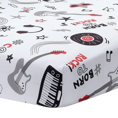 Lambs & Ivy Rock Star Musical Instruments 3-Piece Baby Crib Bedding Set - Gray 5 Lambs & Ivy Rock Star Musical Instruments 3-Piece Baby Crib Bedding Set - Gray - Image 3