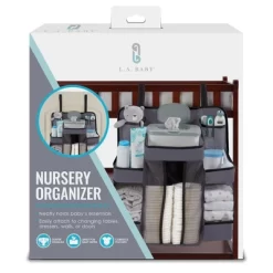 LA Baby Diaper Caddy And Nursery Organizer For Baby's Essentials - Gray