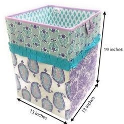 Bacati - Isabella Paisley Aqua/Lilac/Purple Collapsible Laundry Hamper -Baby World Shop GUEST 3776941e 3be5 40e0 b103 5e5ffe0b98ec