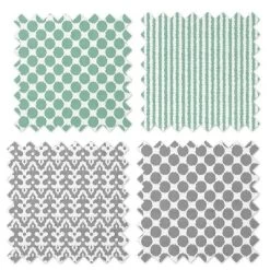 Bacati - Ikat Mint/Gray Dots/Stripes Swaddling Muslin Blankets Set Of 4 -Baby World Shop GUEST 383b7d60 e525 48f9 a5d4 dc1093966e5b