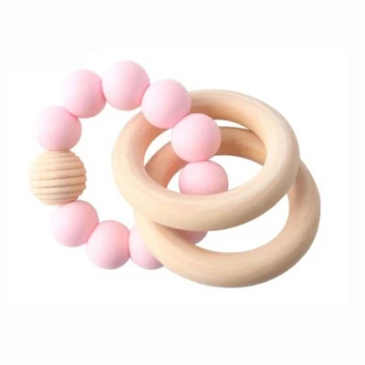 Embe Silicone Beaded Teether Bangles, M/L 3 Embe Silicone Beaded Teether Bangles, M/L