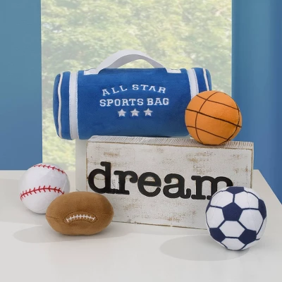 Little Love By NoJo All Star Sports Bag Toy Set - Blue Plush - 5pc 5 Little Love By NoJo All Star Sports Bag Toy Set - Blue Plush - 5pc - Image 3