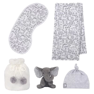 5 Piece Gray/White Luxury Soft Baby Gift Bag For Infant/Newborn 3 5 Piece Gray/White Luxury Soft Baby Gift Bag For Infant/Newborn