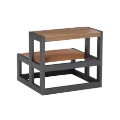 Barberry Wood And Metal Bed Steps - Powell -Baby World Shop GUEST 410a31be f13c 49f1 8106 692231b77911