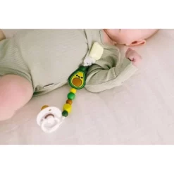 Loulou Lollipop Darling Pacifier Clip - Avocado