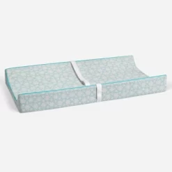 Bacati - Floral Quilted Muslin Changing Pad Cover Aqua -Baby World Shop GUEST 463f1548 60ae 491c 992b 85acd928517a