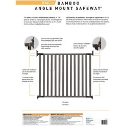 KidCo G2304 Angle Mount Safeway Top Of Stairs Quick Release Baby Gate For Blocking Stairs Or Hallways And Dividing Rooms, 42.5 X 31 Inch, Bamboo, Gray -Baby World Shop GUEST 474ab980 54be 4dbb bcfd 9440e2a766ba