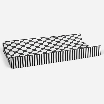 Bacati - Dots/Pin Stripes Black/White Large Dots Changing Pad Cover 4 Bacati - Dots/Pin Stripes Black/White Large Dots Changing Pad Cover - Image 2