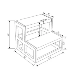 Barberry Wood And Metal Bed Steps - Powell -Baby World Shop GUEST 489757f2 c1e9 4a6d be2f 51f6efc9a8c3