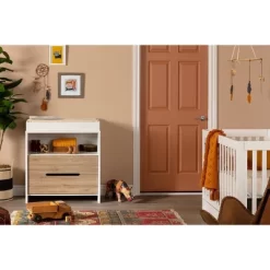 Cookie Changing Table - Pure White And Rustic Oak - South Shore -Baby World Shop GUEST 491aeb4f 6900 4e33 8f28 462cb605e150