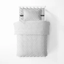 Bacati - Mustache/Plus Muslin 4 Pc Toddler Bedding Set, Gray -Baby World Shop GUEST 493fc45e 5f9a 44bd b903 701814e765a4