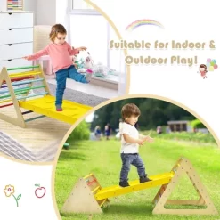 Costway 3 In 1 Kids Climbing Ladder Set 2 Triangle Climbers W/Ramp For Sliding & Climbing 19 Costway 3 In 1 Kids Climbing Ladder Set 2 Triangle Climbers W/Ramp For Sliding & Climbing -Baby World Shop GUEST 4bbd89b9 d982 4e33 8eb2 180b6af9524f