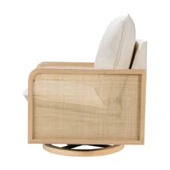 Babyletto Sumba Swivel Glider With Cane - Performance Cream Eco-Weave/Light Wood Base -Baby World Shop GUEST 4d89032d df19 4167 9ee0 f70f0cd15764